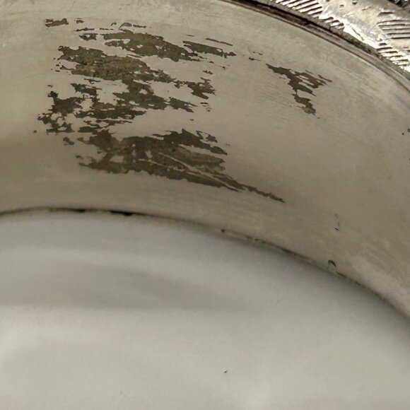 Vintage Black & Smokey Rhinestone Bracelet Hinged Etched Silver-Tone 6.5 Clamper - Picture 9 of 16